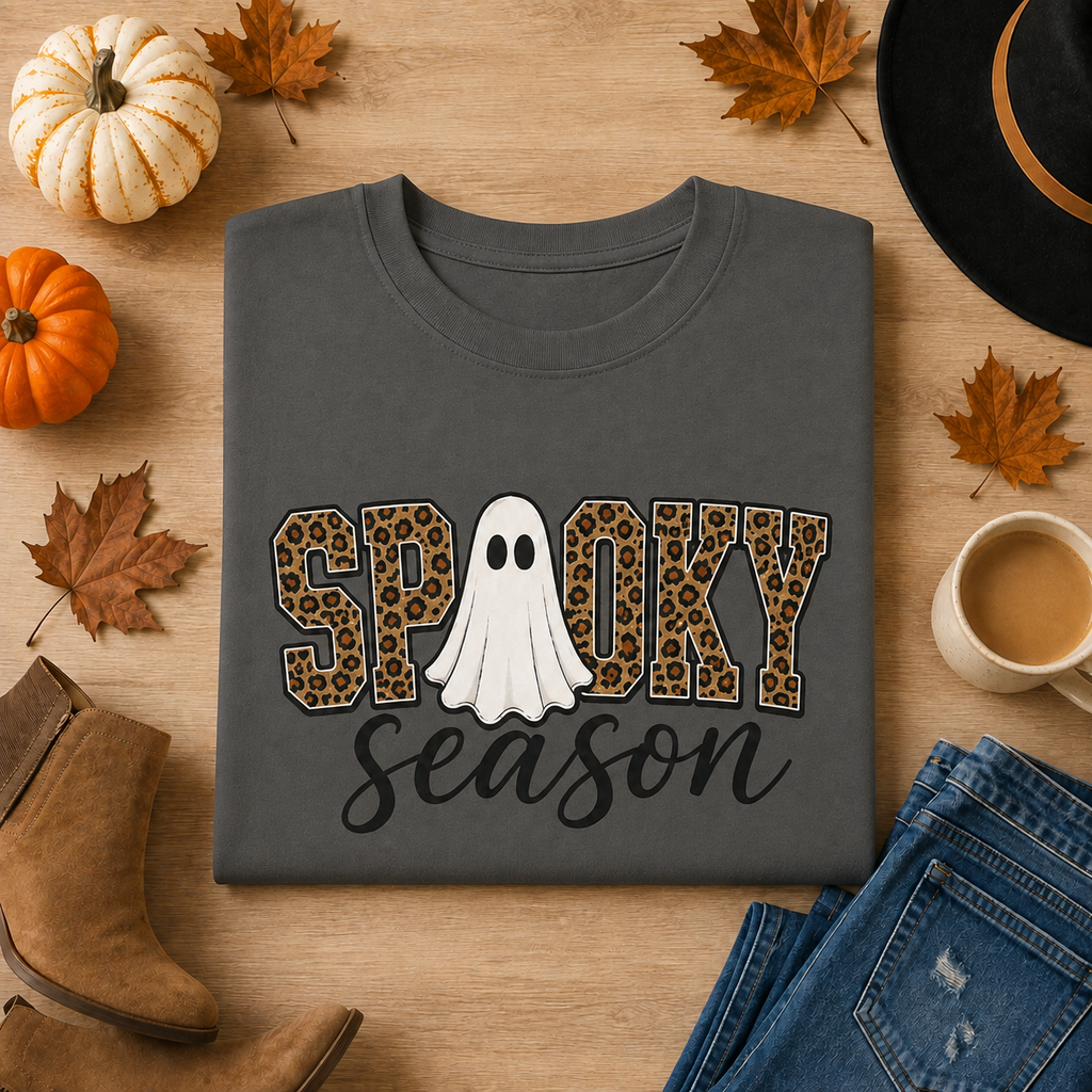 Leopard Spooky Season Graphic Tee