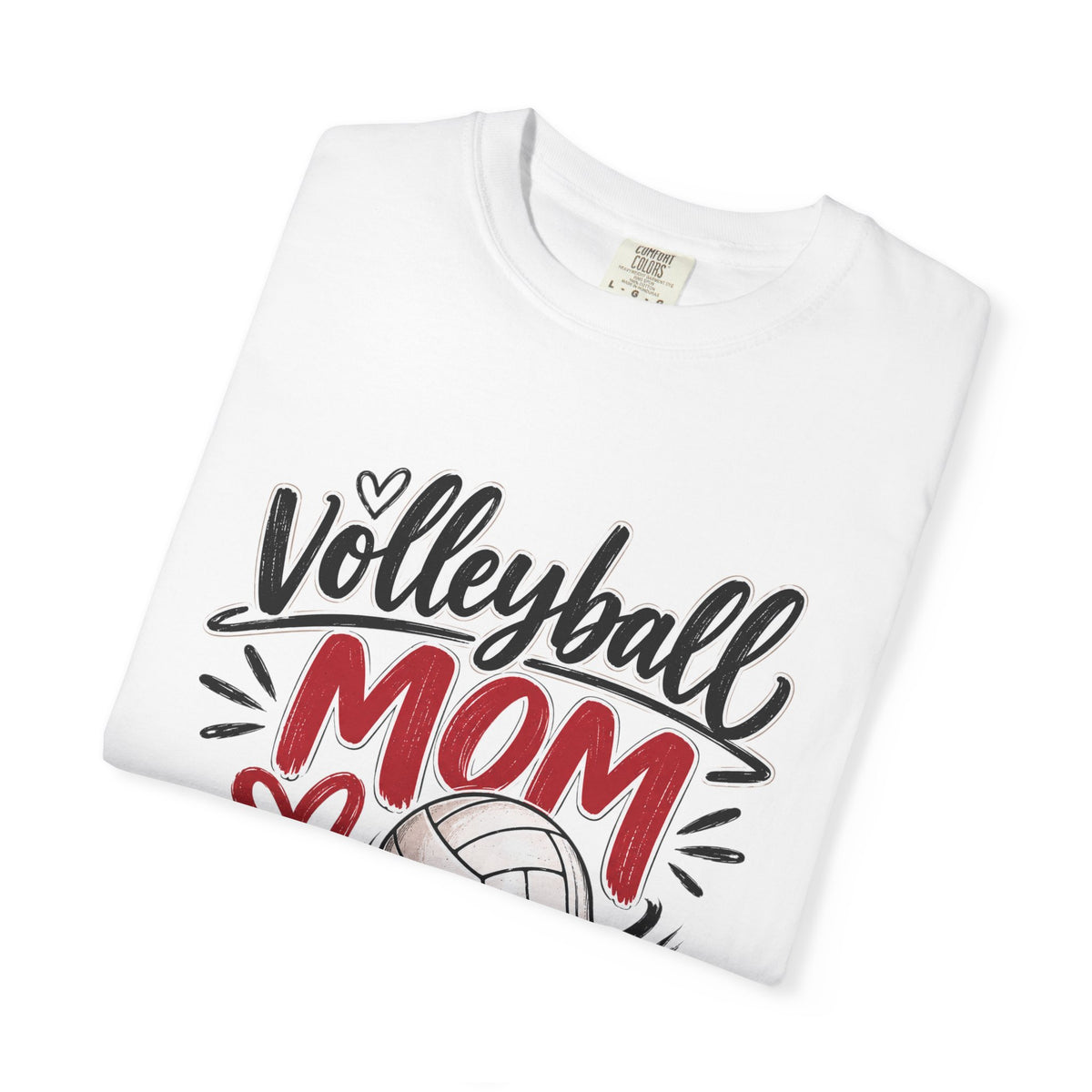 Volleyball Mom Shirt | Game Day Graphic Tee | Cute Sports Mom T-Shirt | Ivory, Black, Pepper & White