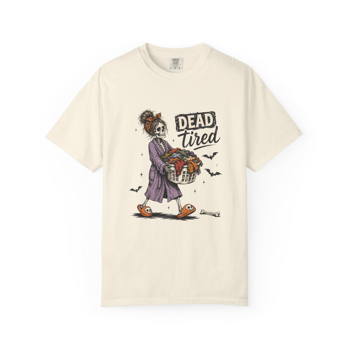 Dead Tired Skeleton Mom Halloween Graphic Tee