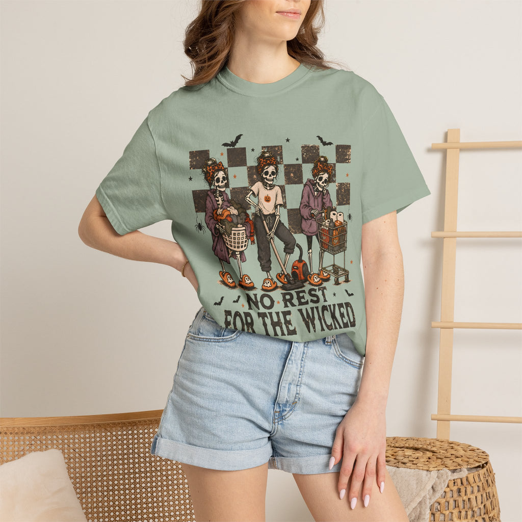 No Rest for the Wicked Skeleton Mom Graphic Tee