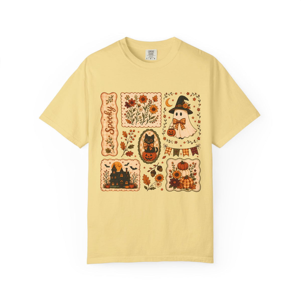 Vintage Spooky Season Patchwork Graphic Tee