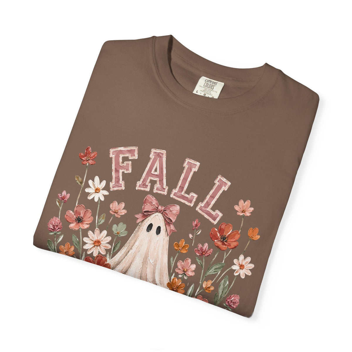 Fall Floral Ghost & Bow Graphic Tee