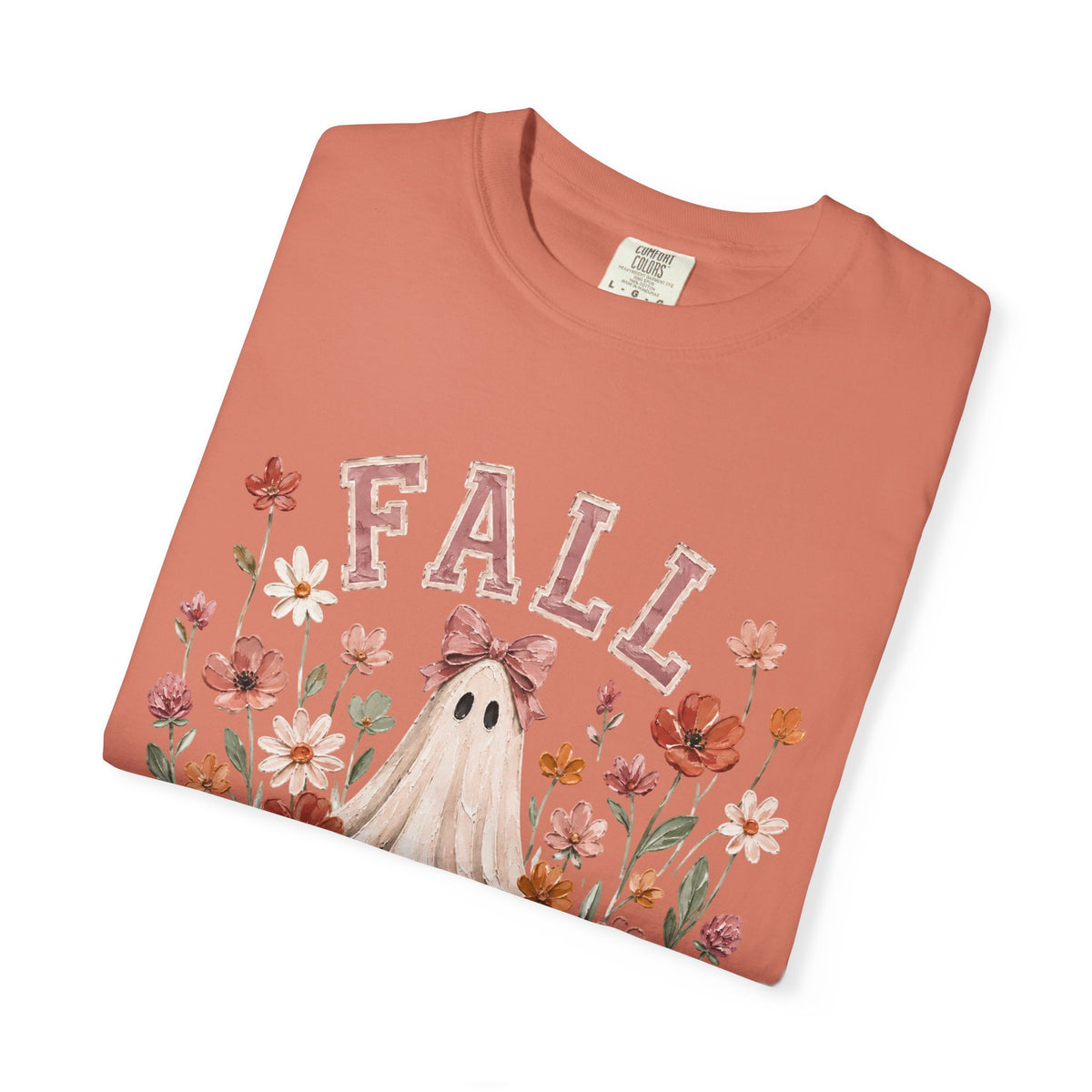Fall Floral Ghost & Bow Graphic Tee