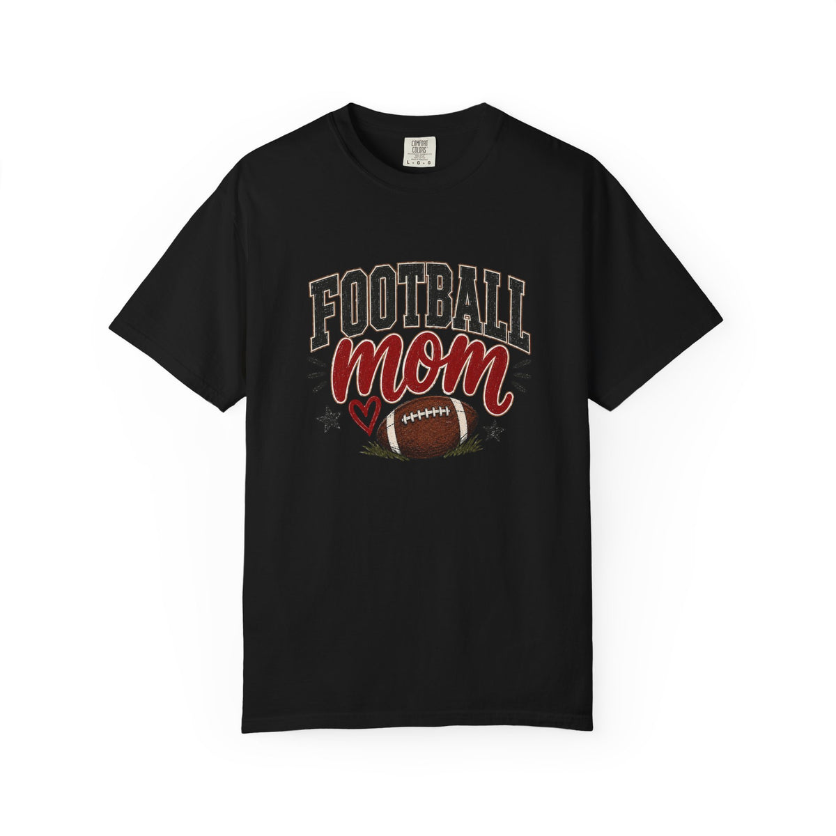 Football Mom Shirt | Game Day Graphic Tee | Cute Football Mama T-Shirt | Black, White, Pepper & Ivory