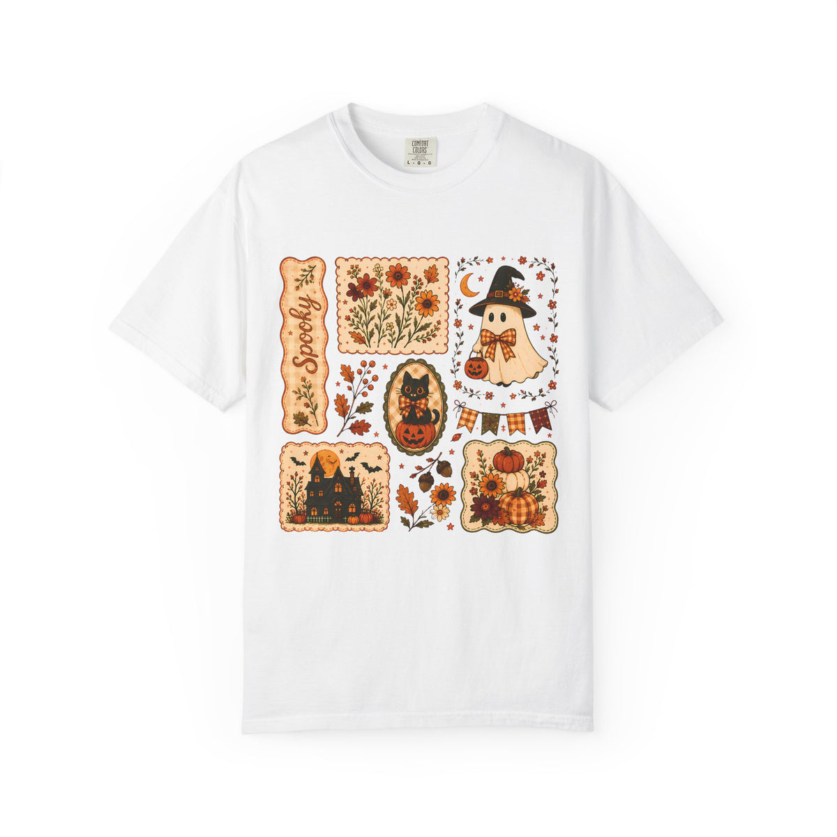 Vintage Spooky Season Patchwork Graphic Tee