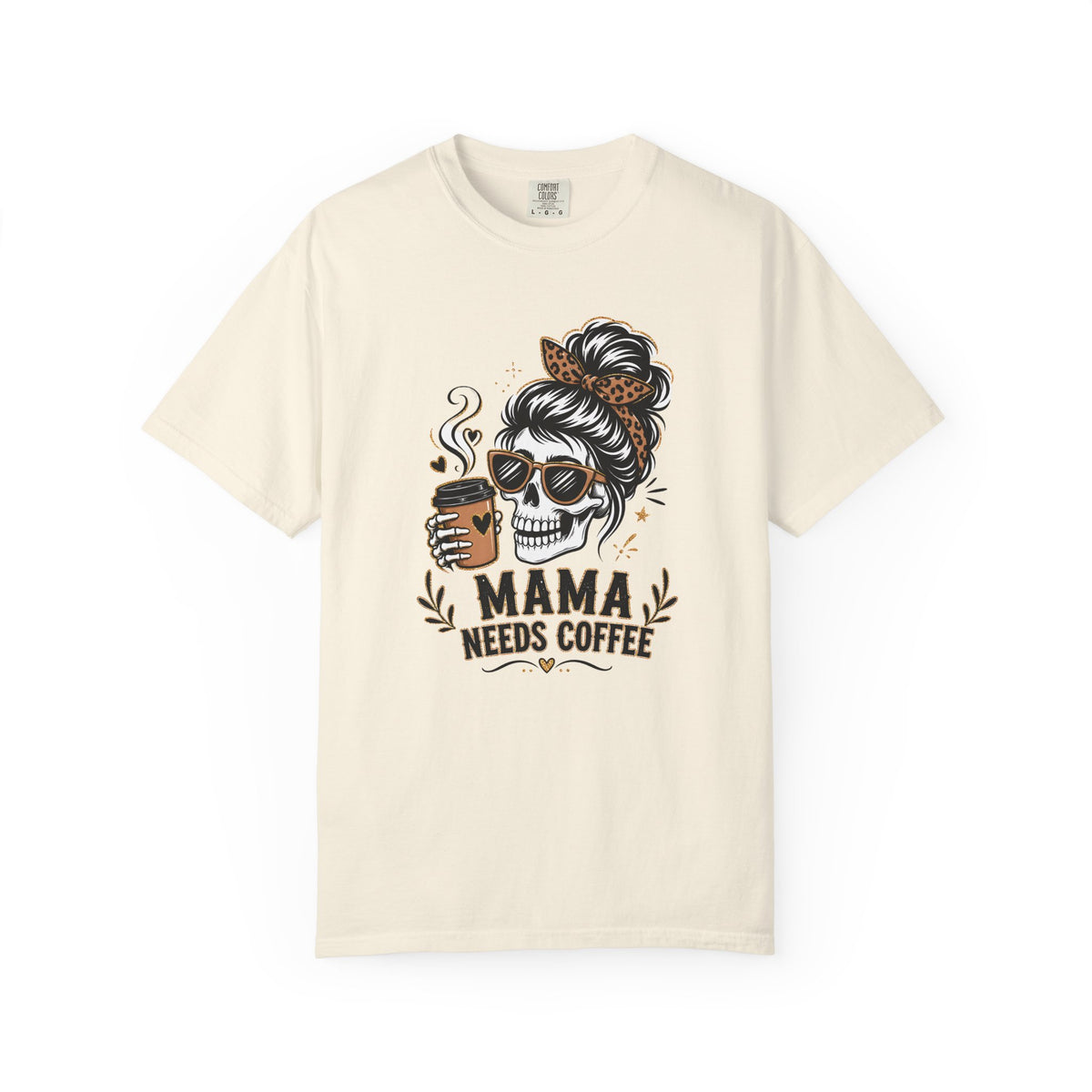Mama Needs Coffee Skeleton Mom Graphic Tee