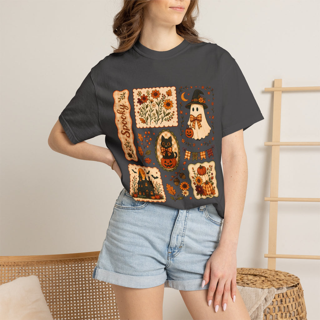 Vintage Spooky Season Patchwork Graphic Tee