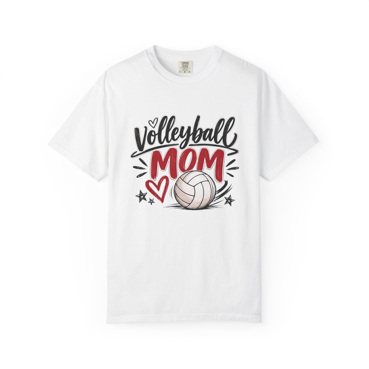 Volleyball Mom Shirt | Game Day Graphic Tee | Cute Sports Mom T-Shirt | Ivory, Black, Pepper & White