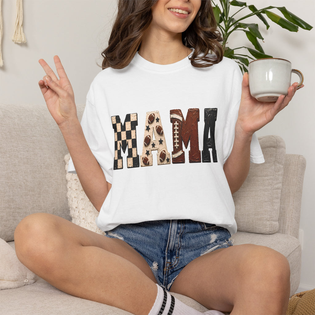 MAMA Checkered Football Graphic Tee