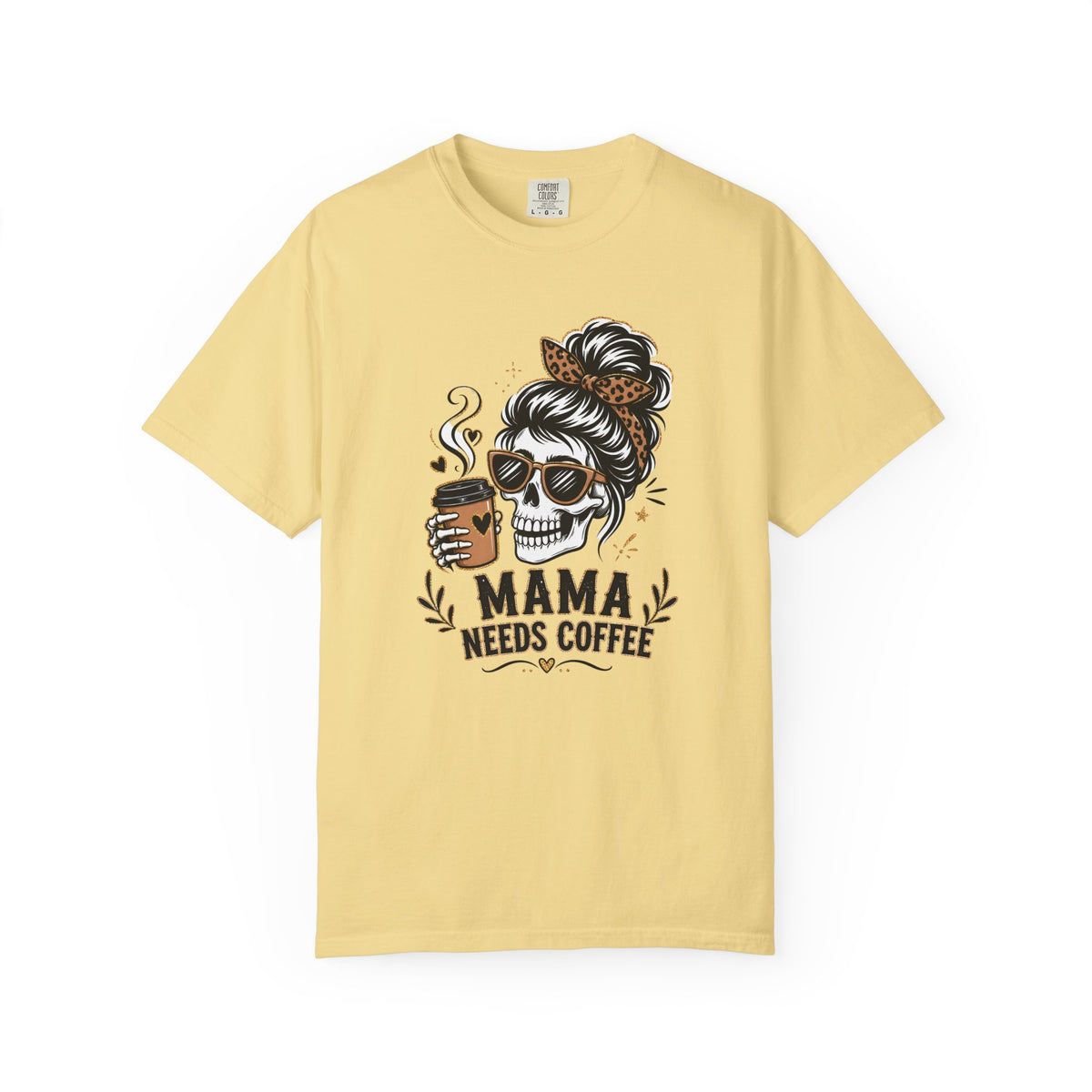 Mama Needs Coffee Skeleton Mom Graphic Tee