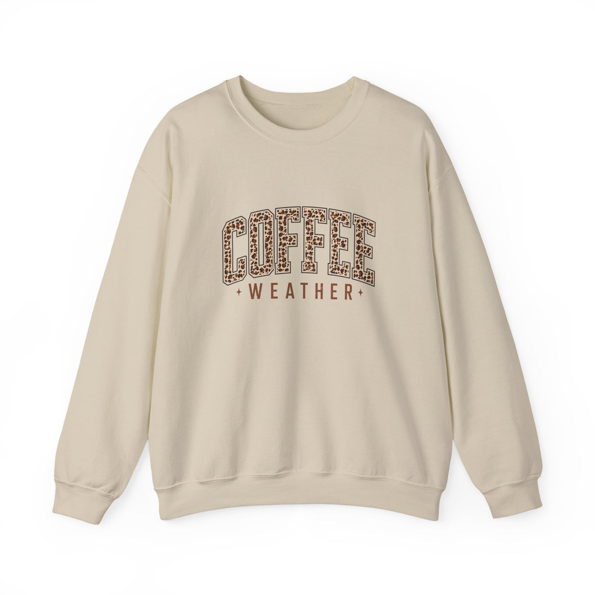 Coffee Weather Leopard Print Crewneck Sweatshirt