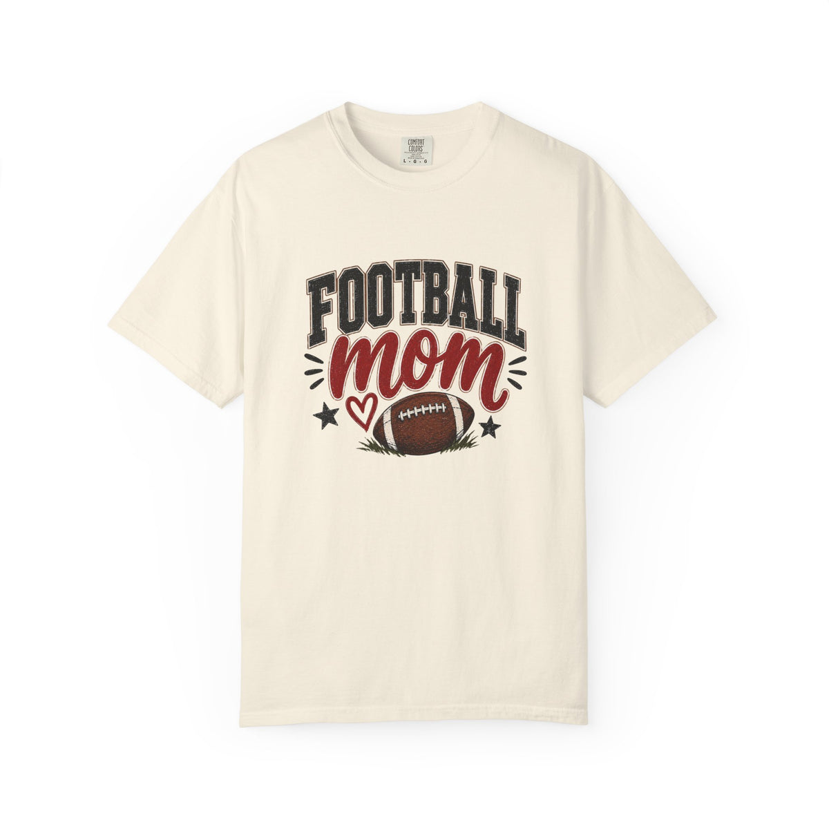 Football Mom Shirt | Game Day Graphic Tee | Cute Football Mama T-Shirt | Black, White, Pepper & Ivory