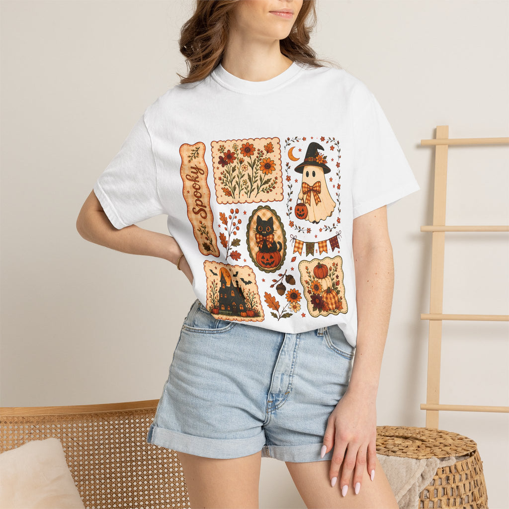 Vintage Spooky Season Patchwork Graphic Tee