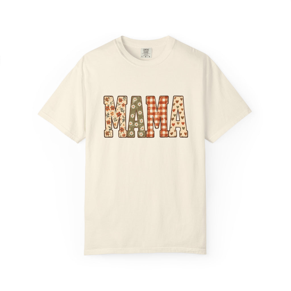 MAMA Patchwork Graphic Tee – Mocha Brown