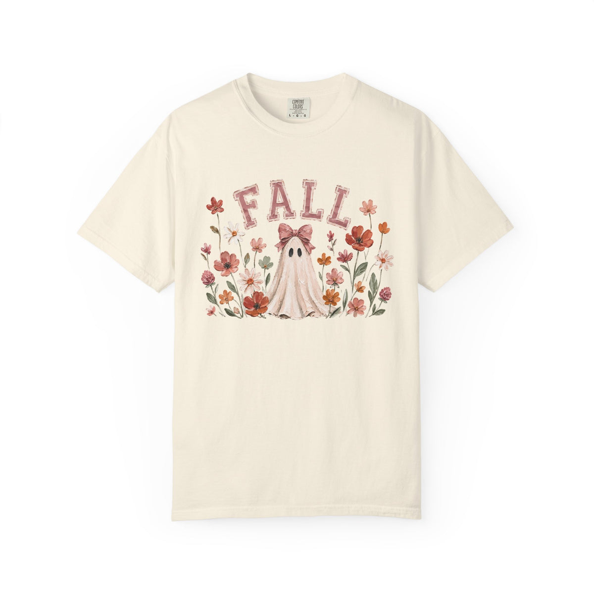 Fall Floral Ghost & Bow Graphic Tee