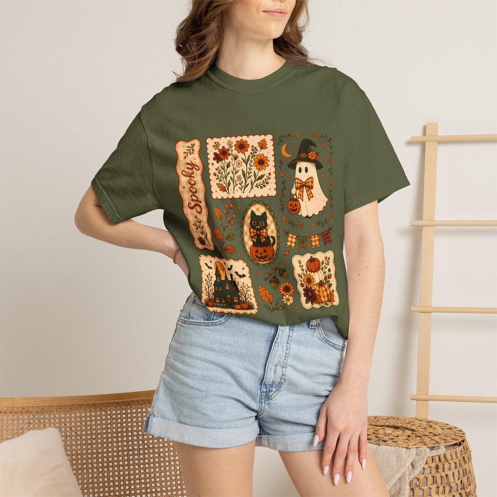 Vintage Spooky Season Patchwork Graphic Tee