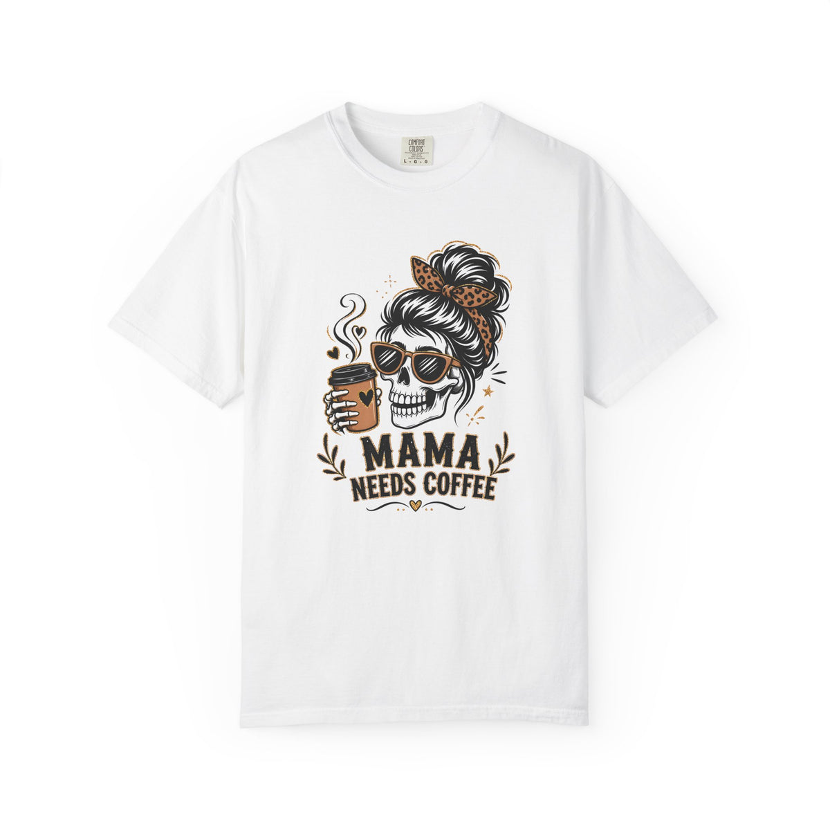 Mama Needs Coffee Skeleton Mom Graphic Tee