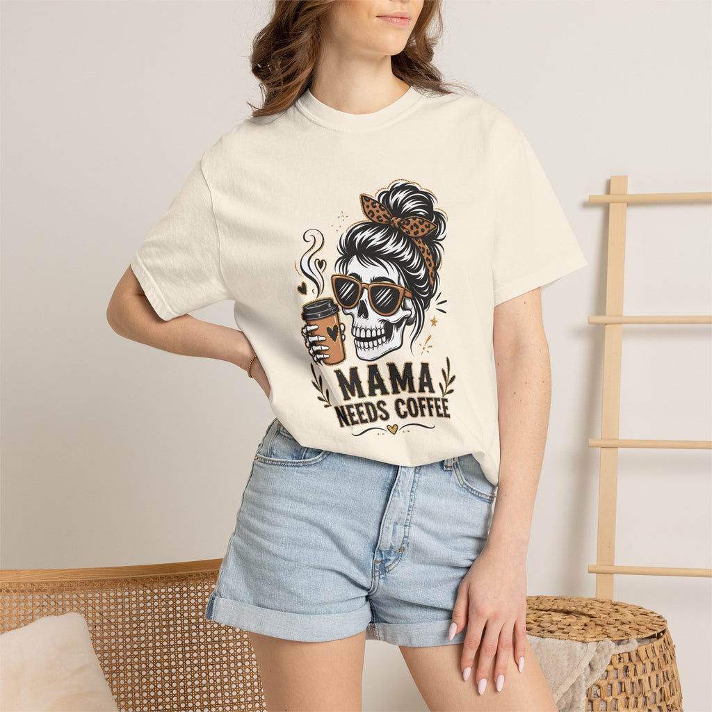 Mama Needs Coffee Skeleton Mom Graphic Tee