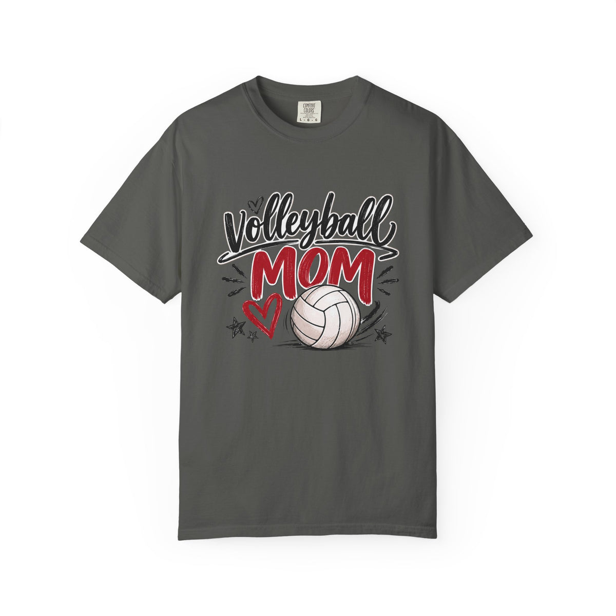 Volleyball Mom Shirt | Game Day Graphic Tee | Cute Sports Mom T-Shirt | Ivory, Black, Pepper & White