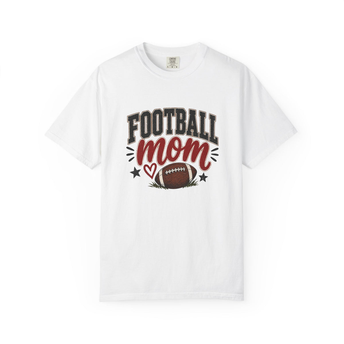 Football Mom Shirt | Game Day Graphic Tee | Cute Football Mama T-Shirt | Black, White, Pepper & Ivory
