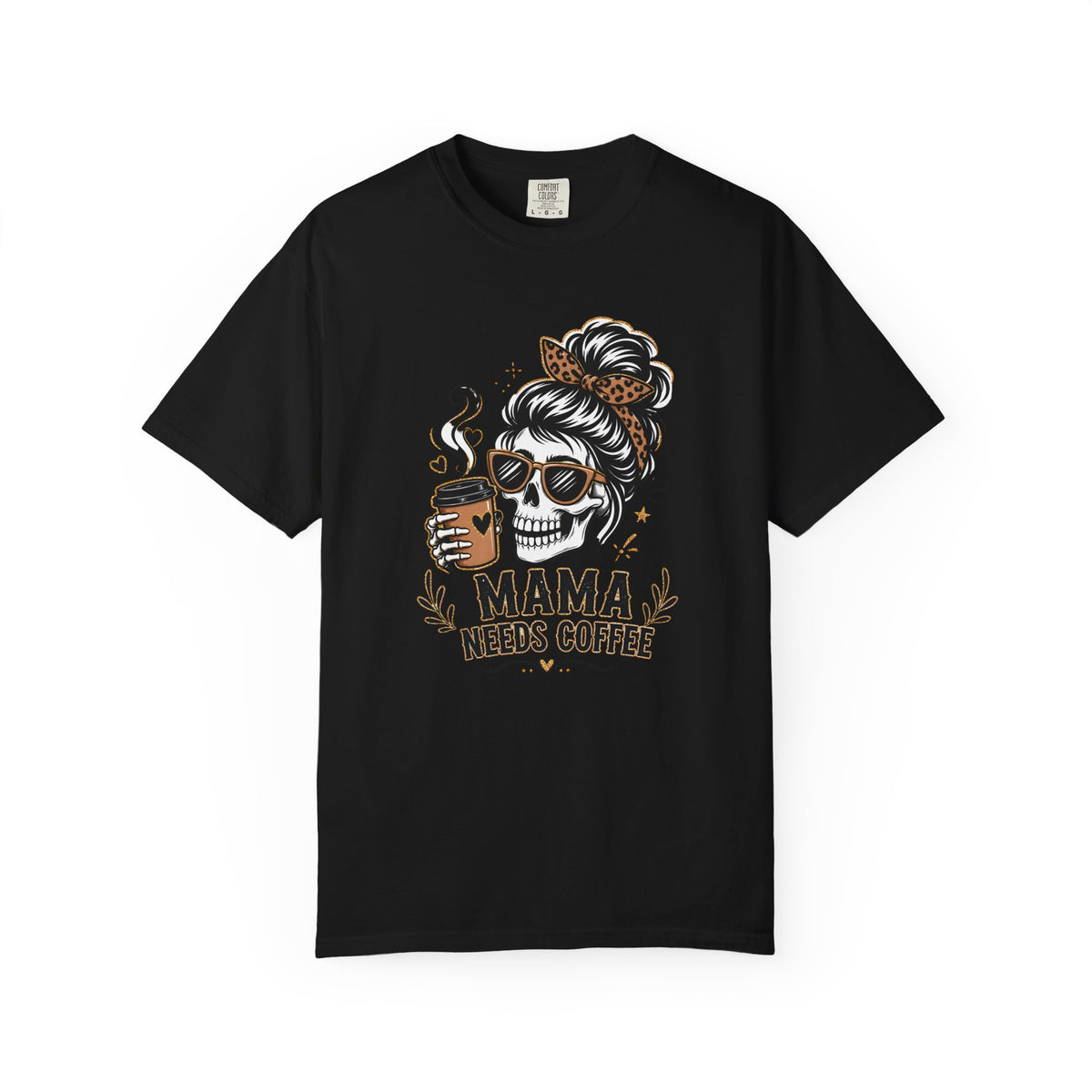 Mama Needs Coffee Skeleton Mom Graphic Tee