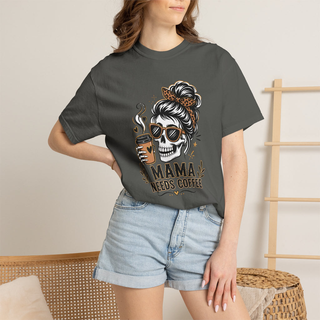 Mama Needs Coffee Skeleton Mom Graphic Tee