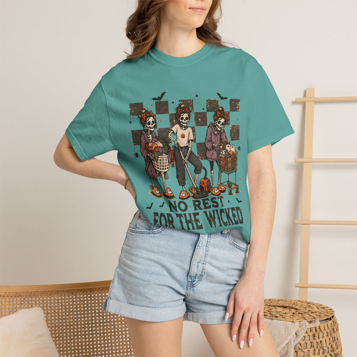 No Rest for the Wicked Skeleton Mom Graphic Tee