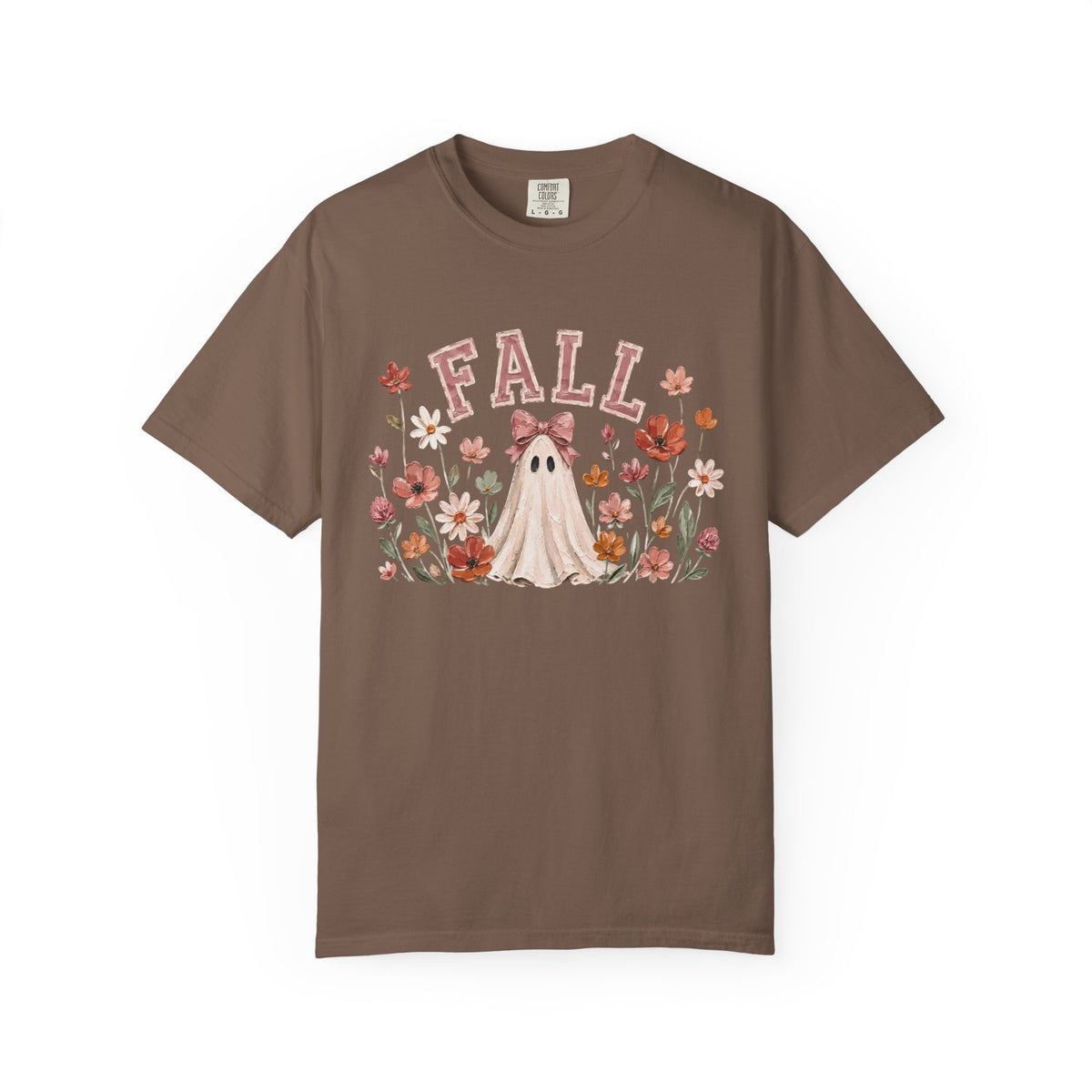 Fall Floral Ghost & Bow Graphic Tee