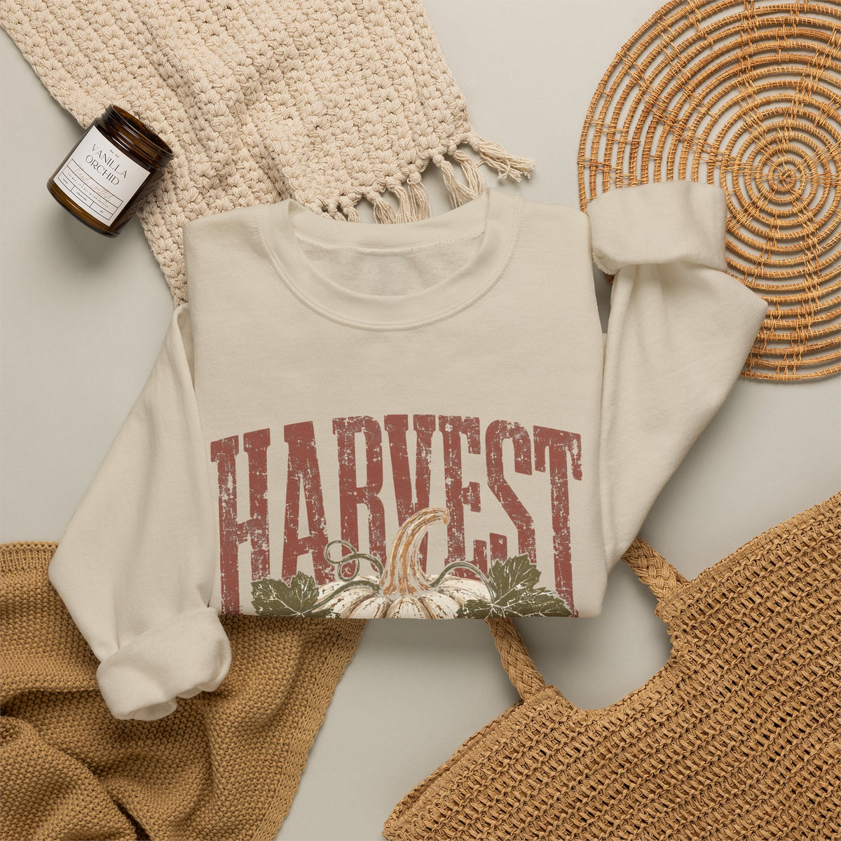 Vintage Harvest Pumpkin Crewneck Sweatshirt