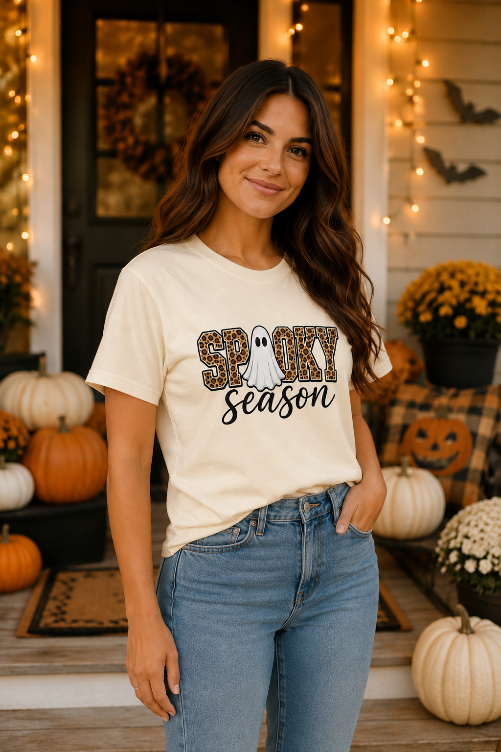 Leopard Spooky Season Graphic Tee