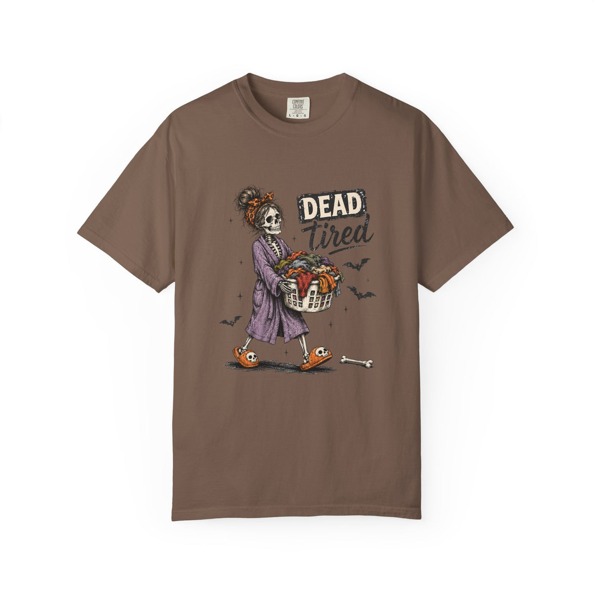 Dead Tired Skeleton Mom Halloween Graphic Tee