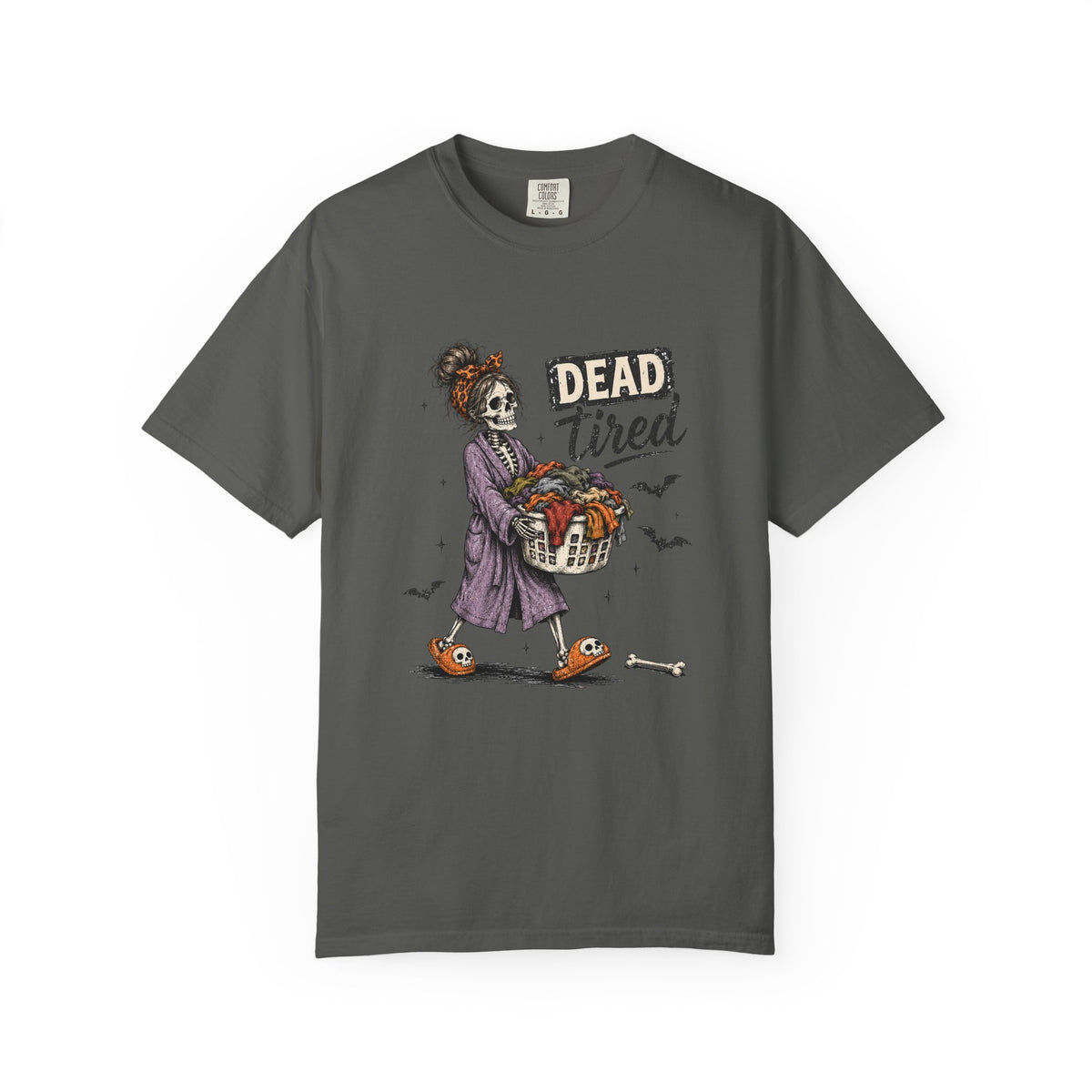 Dead Tired Skeleton Mom Halloween Graphic Tee