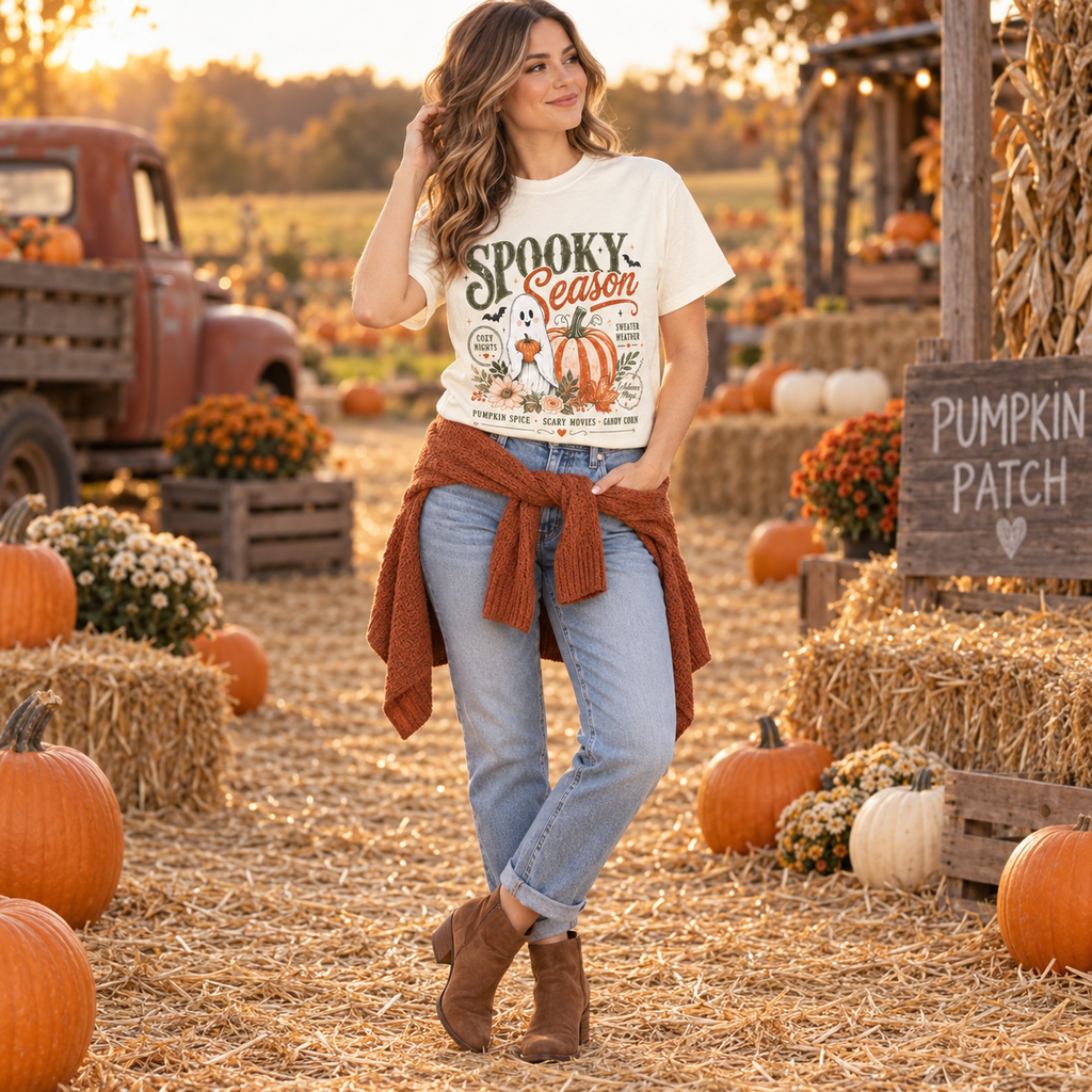 Spooky Season Essentials Vintage Halloween Graphic Tee