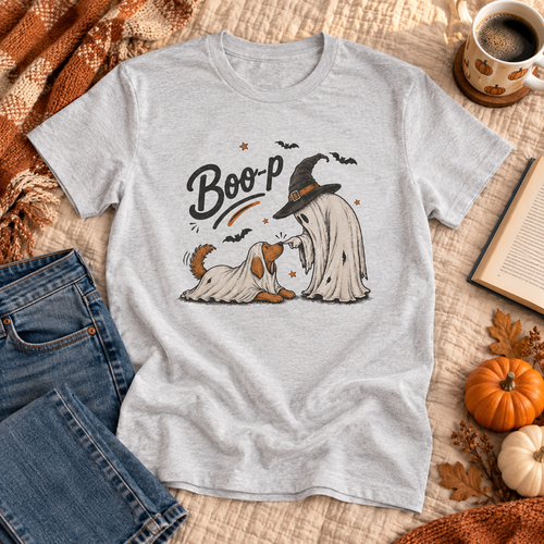 Boo-P Ghost & Dog Halloween Graphic Tee