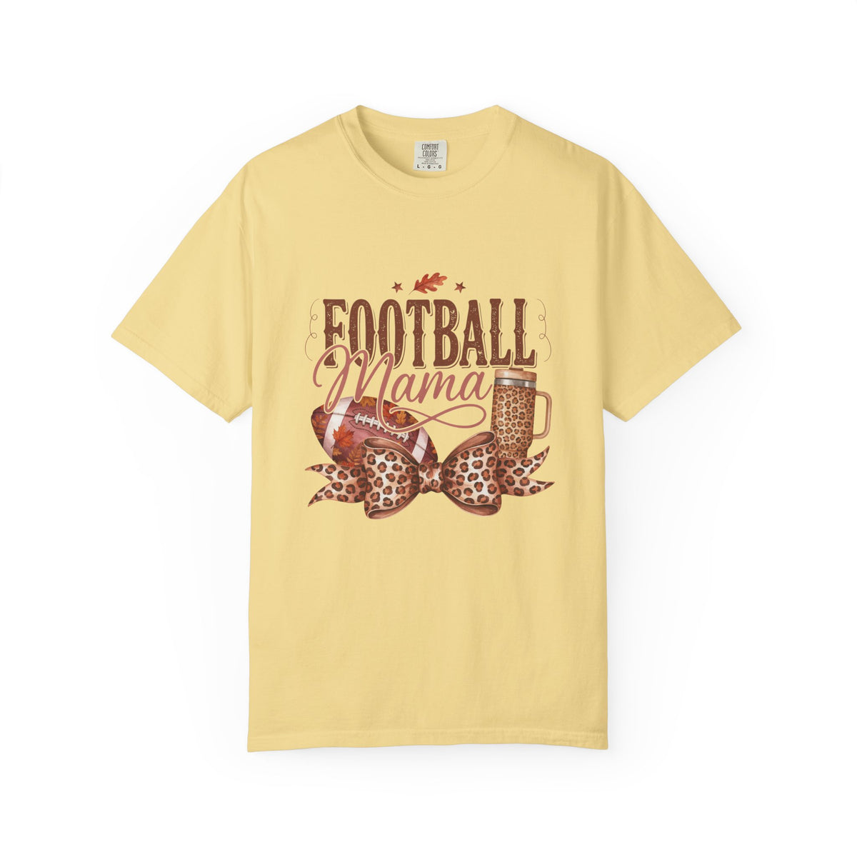 Football Mama Leopard Bow Game Day Graphic Tee