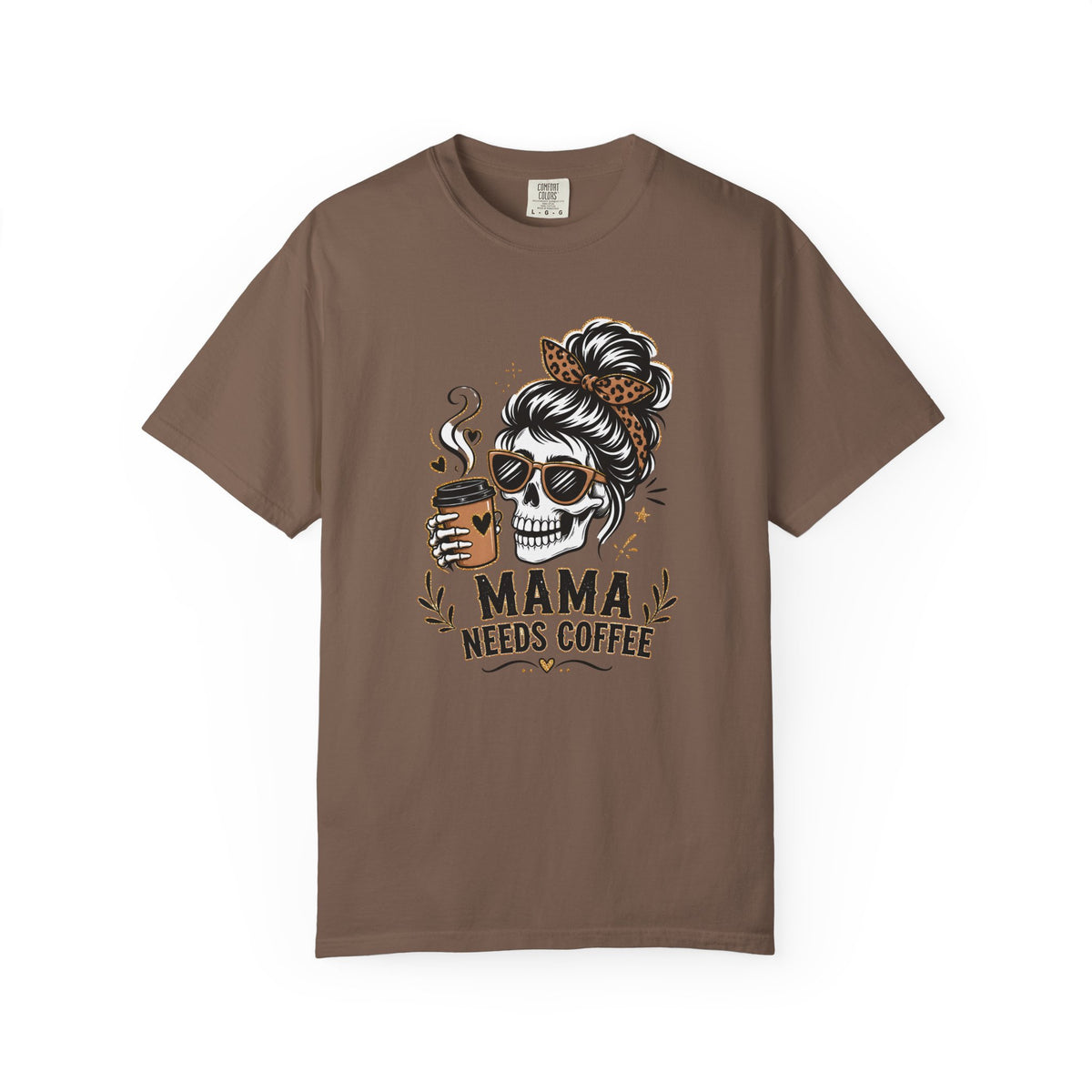 Mama Needs Coffee Skeleton Mom Graphic Tee