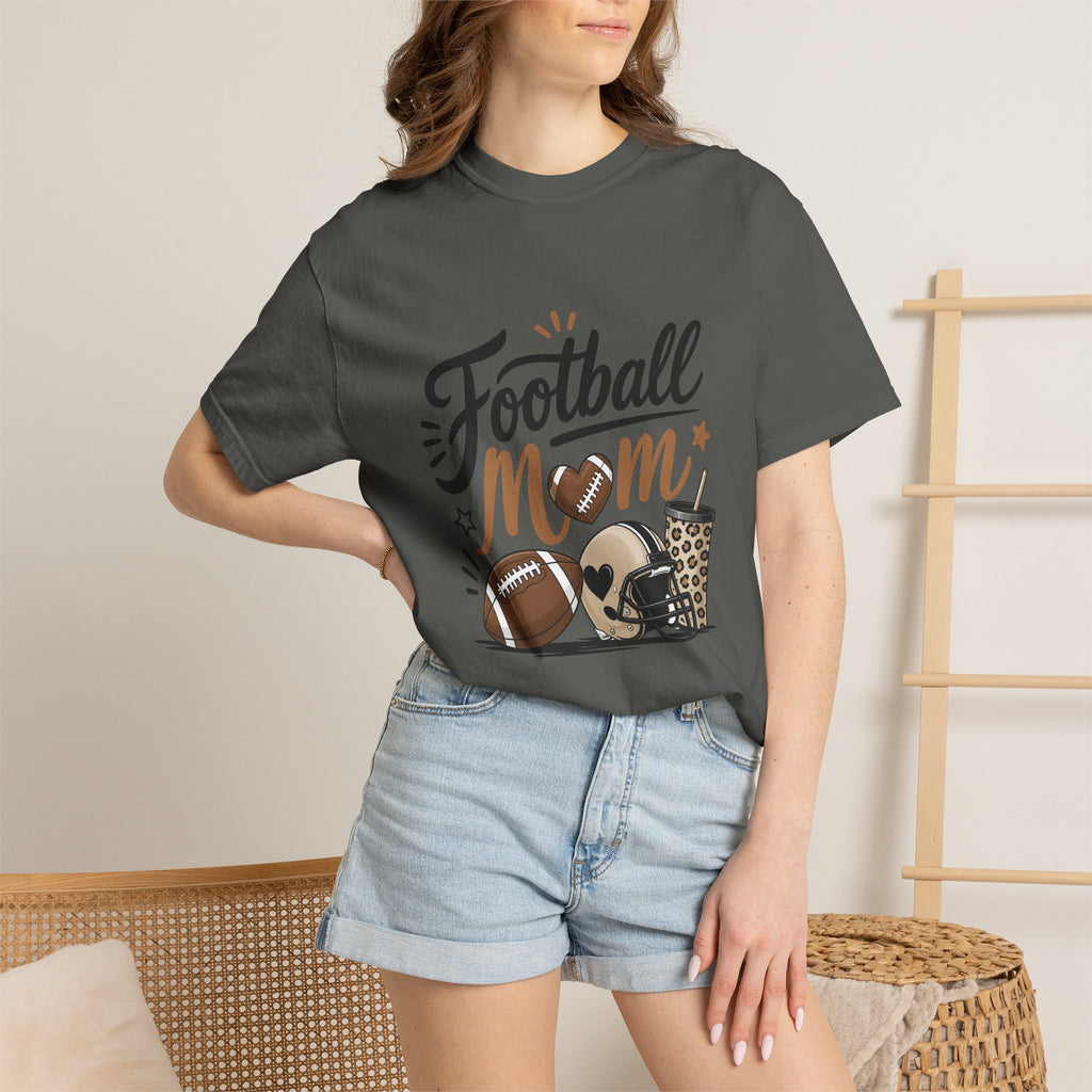 Football Mom Leopard Game Day Graphic Tee
