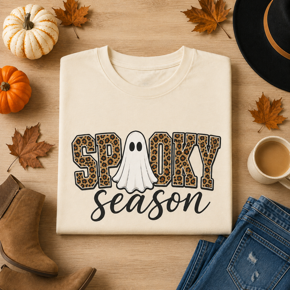 Leopard Spooky Season Graphic Tee