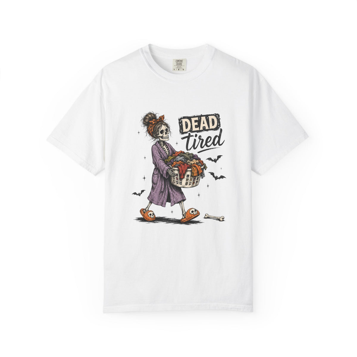 Dead Tired Skeleton Mom Halloween Graphic Tee