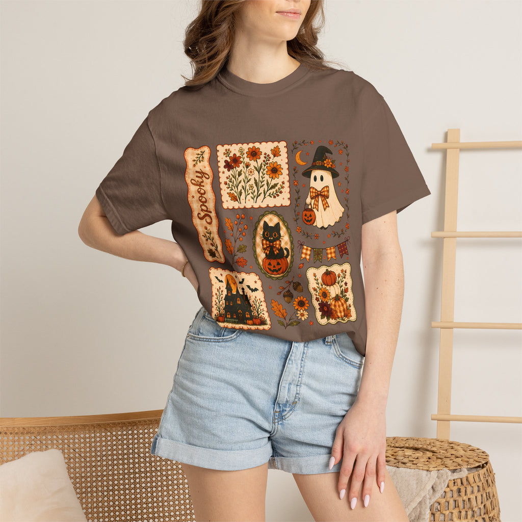 Vintage Spooky Season Patchwork Graphic Tee