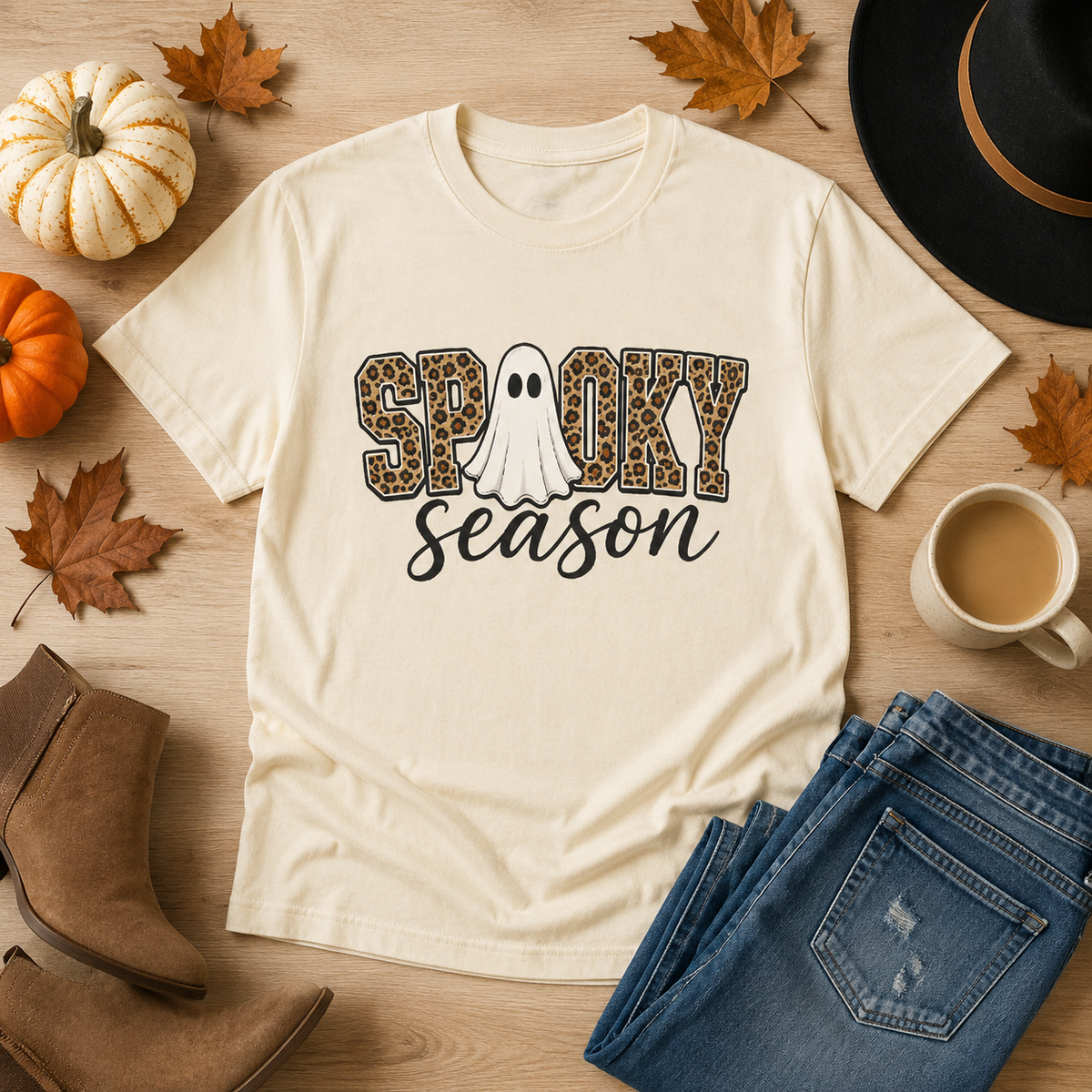 Leopard Spooky Season Graphic Tee