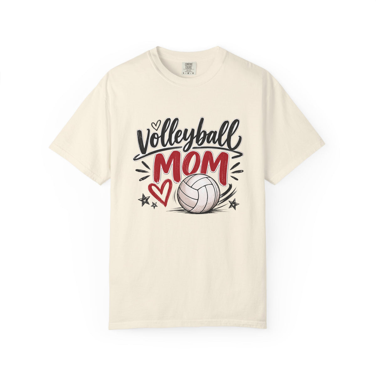 Volleyball Mom Shirt | Game Day Graphic Tee | Cute Sports Mom T-Shirt | Ivory, Black, Pepper & White