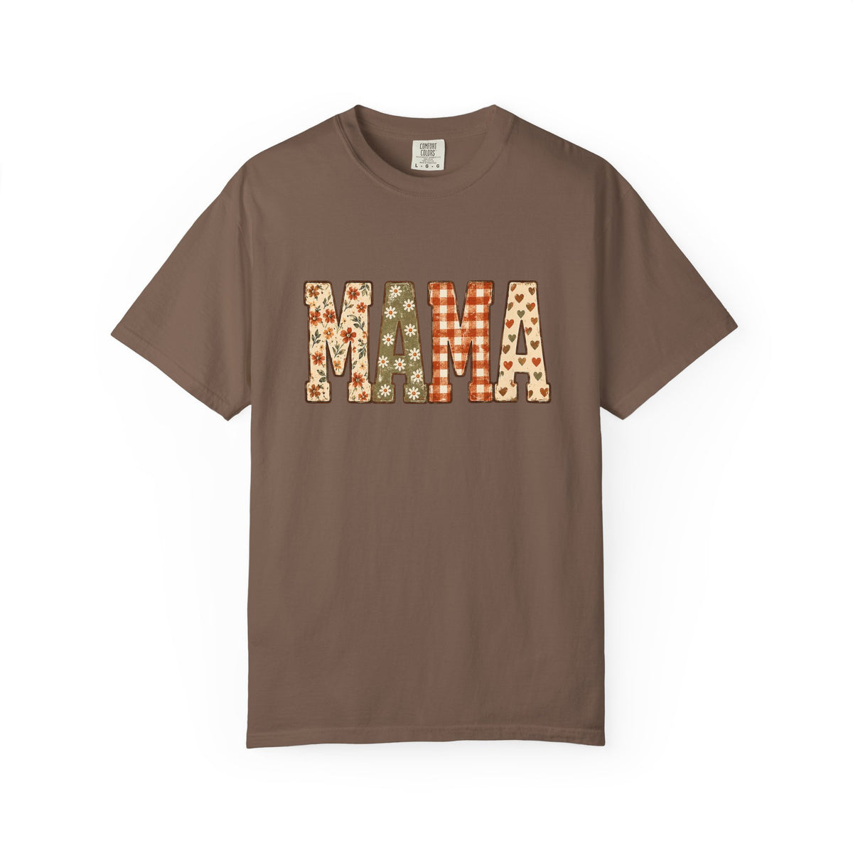 MAMA Patchwork Graphic Tee – Mocha Brown