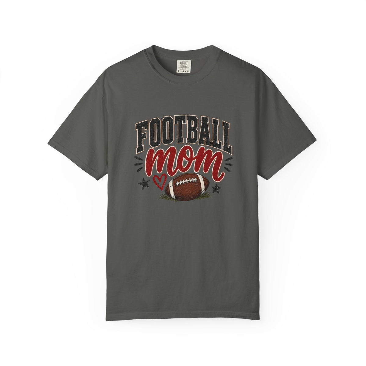 Football Mom Shirt | Game Day Graphic Tee | Cute Football Mama T-Shirt | Black, White, Pepper & Ivory