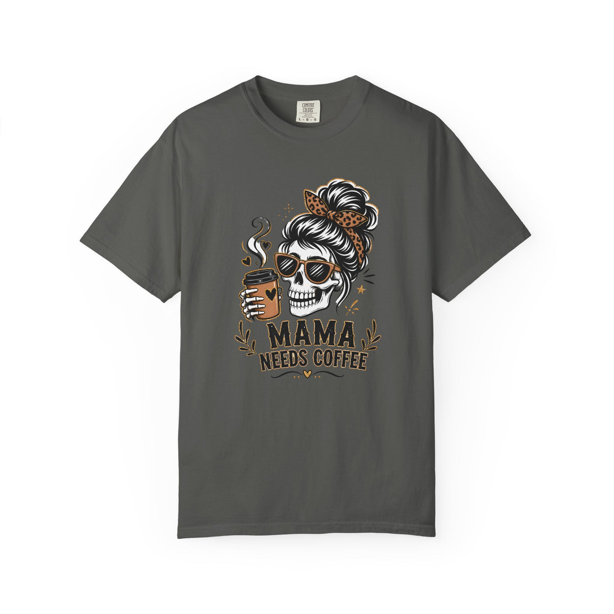 Mama Needs Coffee Skeleton Mom Graphic Tee
