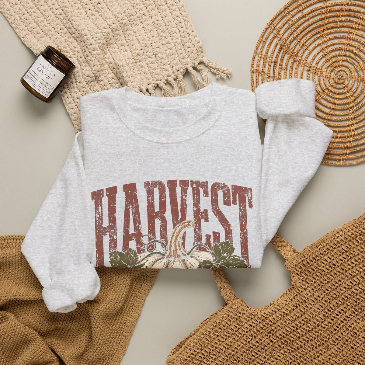 Vintage Harvest Pumpkin Crewneck Sweatshirt