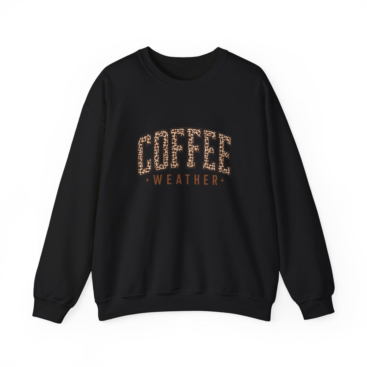 Coffee Weather Leopard Print Crewneck Sweatshirt