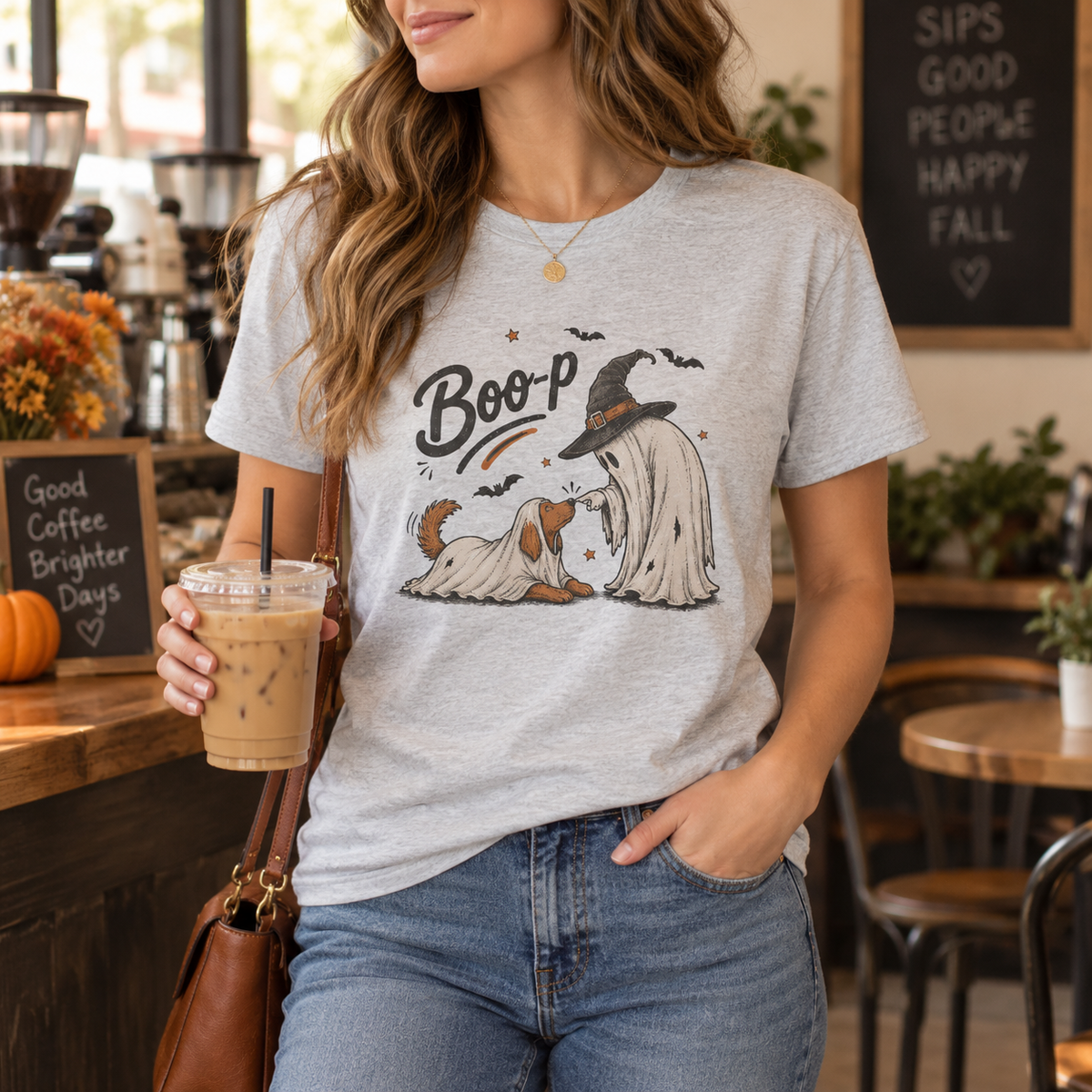 Boo-P Ghost & Dog Halloween Graphic Tee