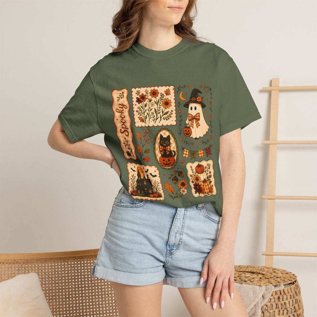 Vintage Spooky Season Patchwork Graphic Tee