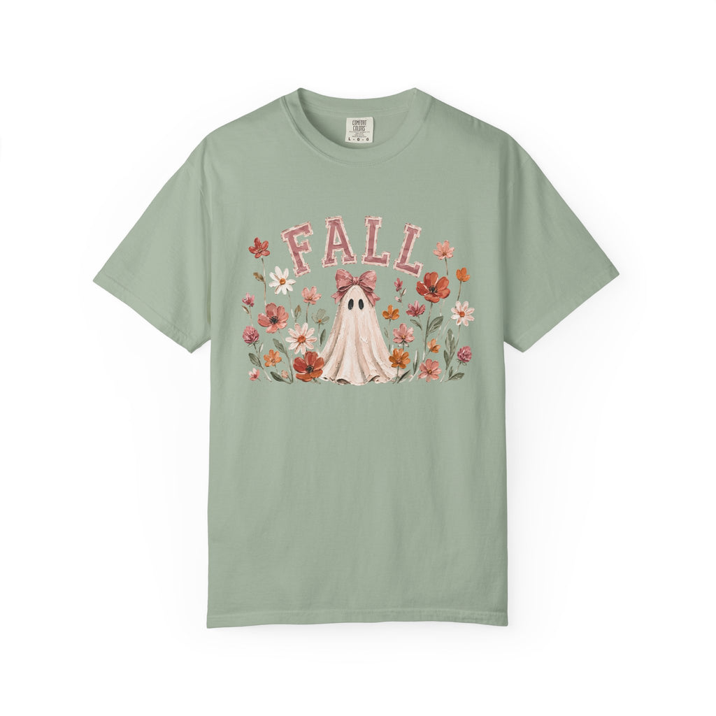 Fall Floral Ghost & Bow Graphic Tee